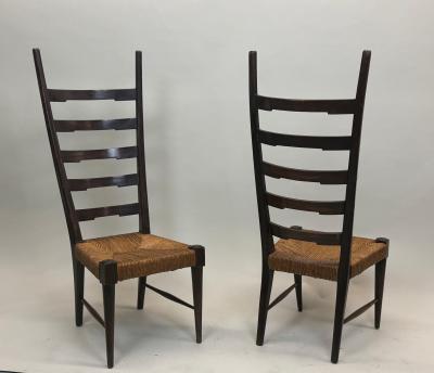 Gio Ponti Pair of Italian Modern Craftsman Side Chairs Attr to Gio Ponti circa 1939