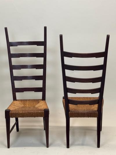 Gio Ponti Pair of Italian Modern Craftsman Side Chairs Attr to Gio Ponti circa 1939