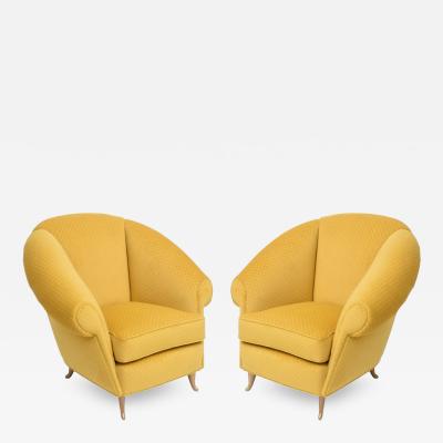 Gio Ponti Pair of Italian Modern Lounge Chairs Gio Ponti for ISA Model 12690 1950s