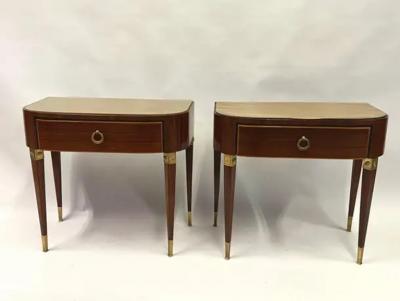 Gio Ponti Pair of Italian Modern Neoclassical End or Side Tables Nightstands Gio Ponti