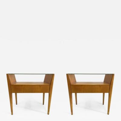 Gio Ponti Pair of Italian Modern Side Tables or Night Stands Attributed to Gio Ponti 1954