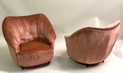 Gio Ponti Pair of Italian Organic Modern Lounge Chairs by Gio Ponti for Casa e Giardino