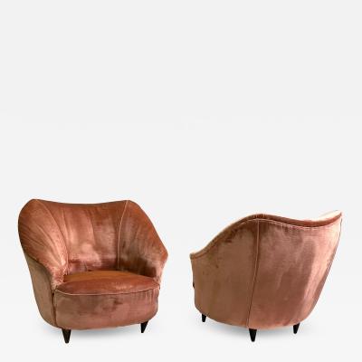 Gio Ponti Pair of Italian Organic Modern Lounge Chairs by Gio Ponti for Casa e Giardino