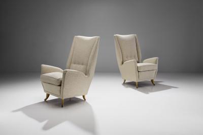 Gio Ponti Pair of Lounge Chairs Attributed to Gio Ponti for ISA Bergamo Italy 1950s