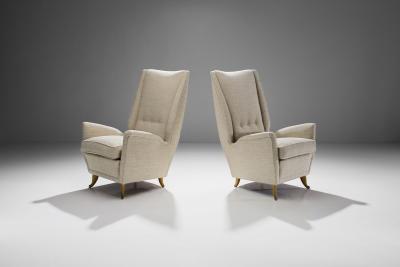 Gio Ponti Pair of Lounge Chairs Attributed to Gio Ponti for ISA Bergamo Italy 1950s