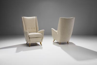 Gio Ponti Pair of Lounge Chairs Attributed to Gio Ponti for ISA Bergamo Italy 1950s