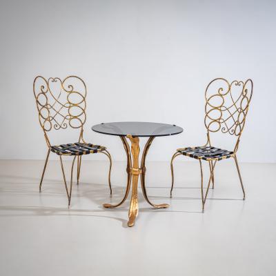 Gio Ponti Pair of Metal Side Chairs by Gio Ponti for Casa e Giardino Italy 1950s