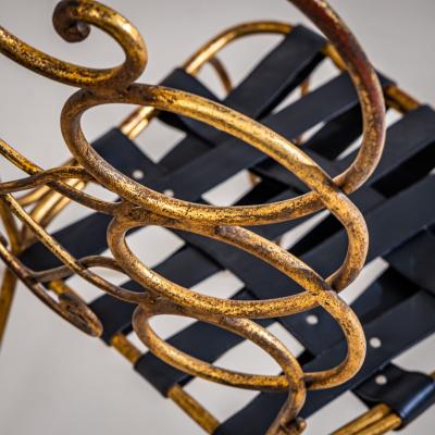 Gio Ponti Pair of Metal Side Chairs by Gio Ponti for Casa e Giardino Italy 1950s