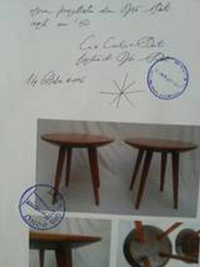 Gio Ponti Pair of Mid Century Modern cherry wood tables by Gio Ponti
