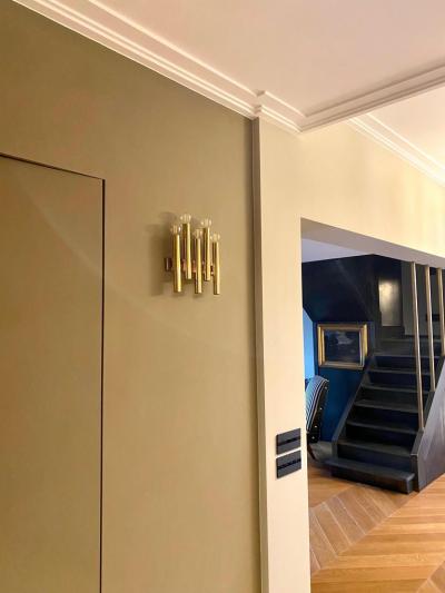 Gio Ponti Pair of Modern Brass Sconces Attributed to Gio Ponti 1970