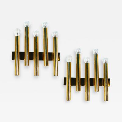 Gio Ponti Pair of Modern Brass Sconces Attributed to Gio Ponti 1970