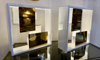 Gio Ponti Pair of Quadro di Luce Table Lamps by Gio Ponti for Pollice Italy 1960s