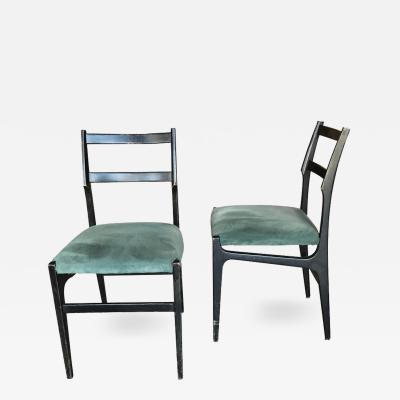 Gio Ponti Pair of Rare Gio Ponti Leggera Dining Chairs with Original Fabric