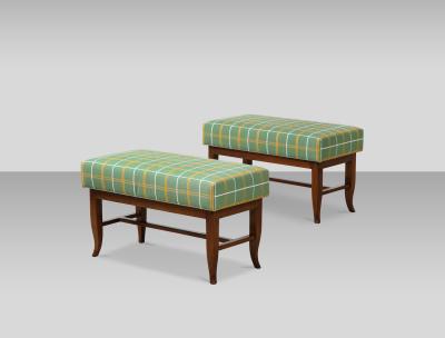Gio Ponti Pair of Upholstered Benches by Gio Ponti