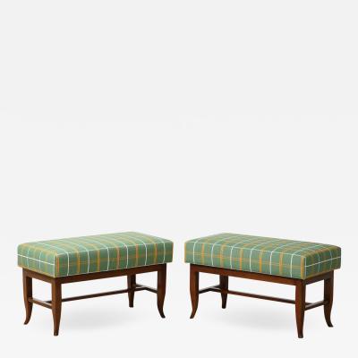 Gio Ponti Pair of Upholstered Benches by Gio Ponti