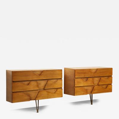 Gio Ponti Pair of Wall Mounted Chest of Drawers by Gio Ponti