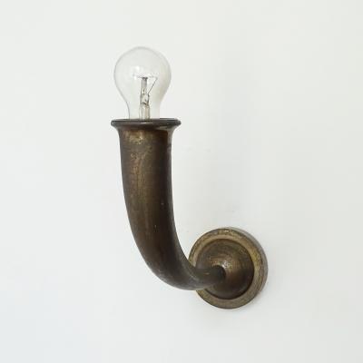 Gio Ponti Pair of monumental Italian 1930s Art Deco bronze wall lamps