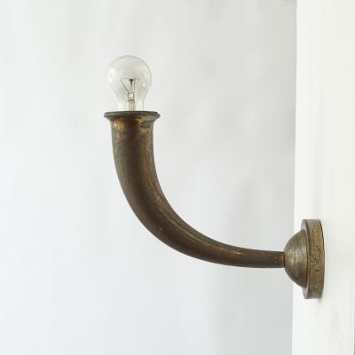 Gio Ponti Pair of monumental Italian 1930s Art Deco bronze wall lamps