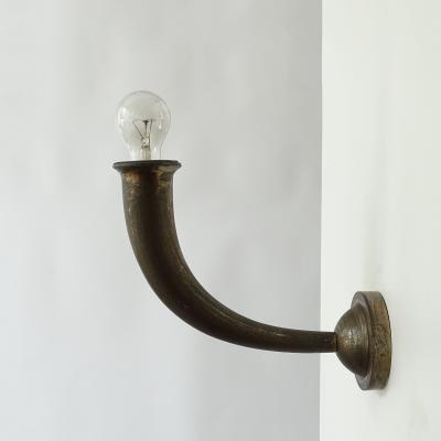 Gio Ponti Pair of monumental Italian 1930s Art Deco bronze wall lamps