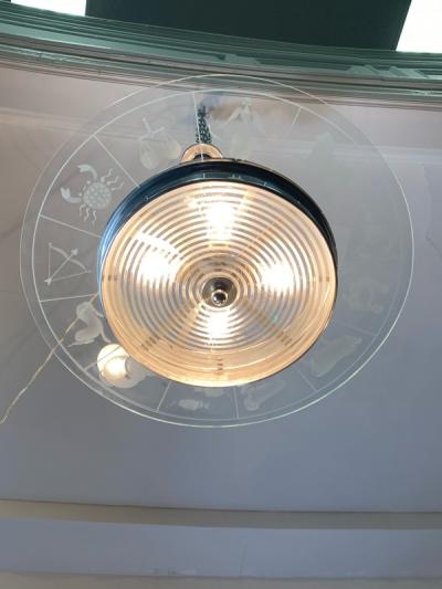 Gio Ponti RARE EXCEPTIONAL ART DECO GLASS ZODIAC DESIGN CHANDELER BY GIO PONTI