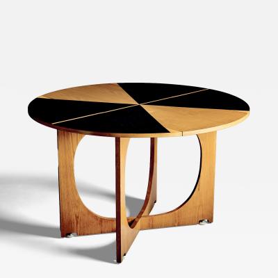 Gio Ponti Rare Drop Leaf Table from the Apta Series by Gio Ponti with two tone pattern