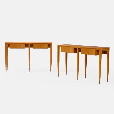 Gio Ponti Rare Pair of Ash Wood Consoles by Gio Ponti for Giordano Chiesa
