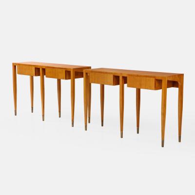 Gio Ponti Rare Pair of Ash Wood Consoles by Gio Ponti for Giordano Chiesa