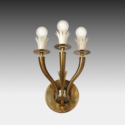 Gio Ponti Rare Set of Three Three Arm Sconces by Gio Ponti and Emilio Lancia