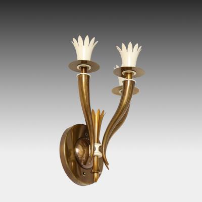 Gio Ponti Rare Set of Three Three Arm Sconces by Gio Ponti and Emilio Lancia
