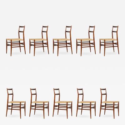 Gio Ponti Set of 10 Superleggera Chairs by Gio Ponti
