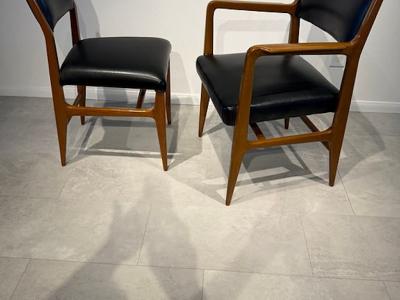 Gio Ponti Set of 12 Italian Modern Walnut Dining Chairs Gio Ponti for Cassina 1953