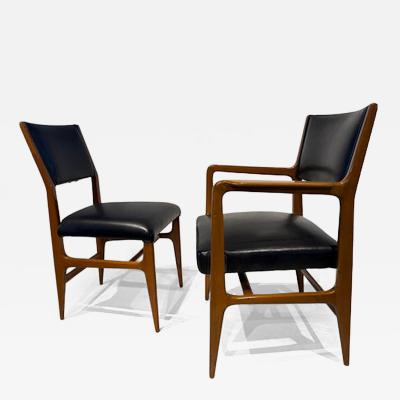 Gio Ponti Set of 12 Italian Modern Walnut Dining Chairs Gio Ponti for Cassina 1953