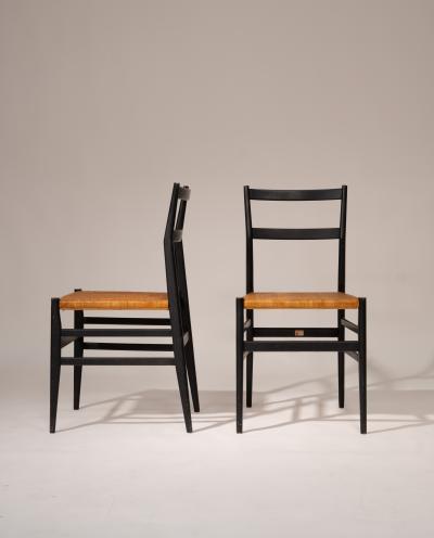 Gio Ponti Set of 2 Gio Ponti Superleggera Chairs for Cassina Italy 1957