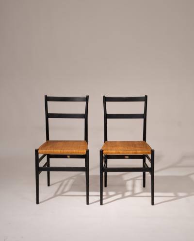 Gio Ponti Set of 2 Gio Ponti Superleggera Chairs for Cassina Italy 1957