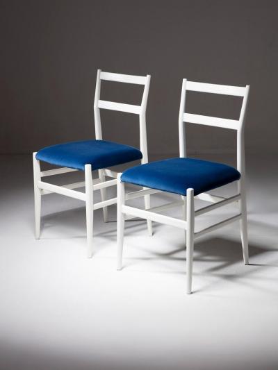 Gio Ponti Set of Four Leggera Chairs by Gio Ponti for Cassina