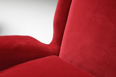 Gio Ponti Set of Italian Red Armchairs by Gio Ponti 1950s
