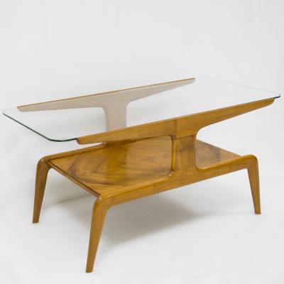 Gio Ponti Side table in wood and glass by Gio Ponti circa 1950