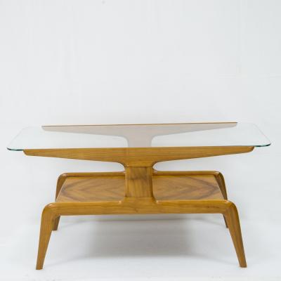 Gio Ponti Side table in wood and glass by Gio Ponti circa 1950