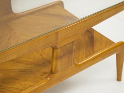 Gio Ponti Side table in wood and glass by Gio Ponti circa 1950
