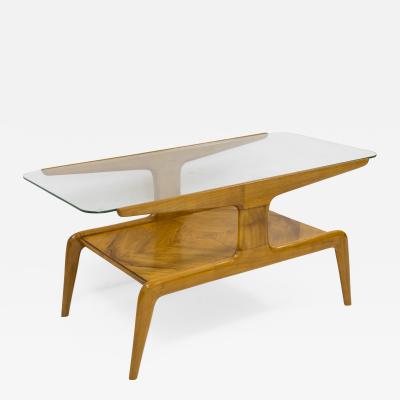 Gio Ponti Side table in wood and glass by Gio Ponti circa 1950