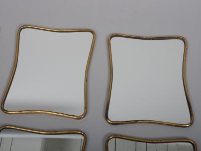 Gio Ponti Small Brass frame Gio Ponti style mirrors Italy c1950