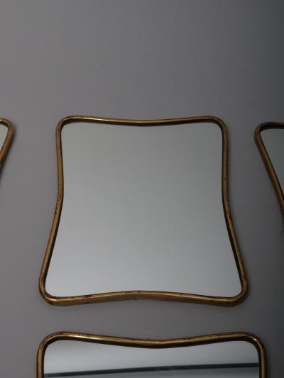 Gio Ponti Small Brass frame Gio Ponti style mirrors Italy c1950
