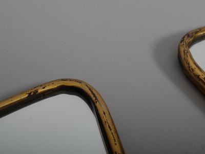 Gio Ponti Small Brass frame Gio Ponti style mirrors Italy c1950