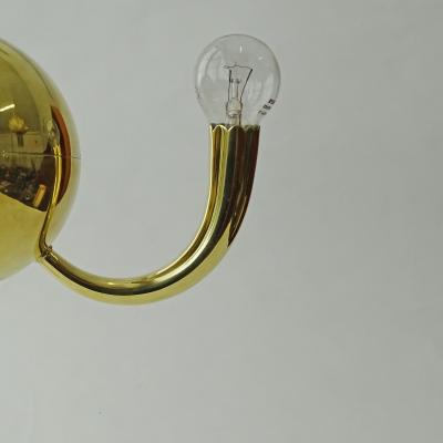 Gio Ponti Small Italian 1930s Art Deco Brass Three Lights Ceiling Lamp