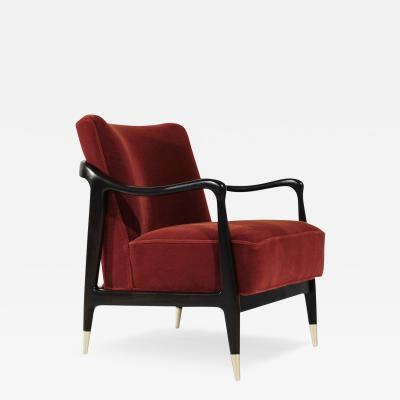 Gio Ponti Style Accent Chair in Mohair C 1950s