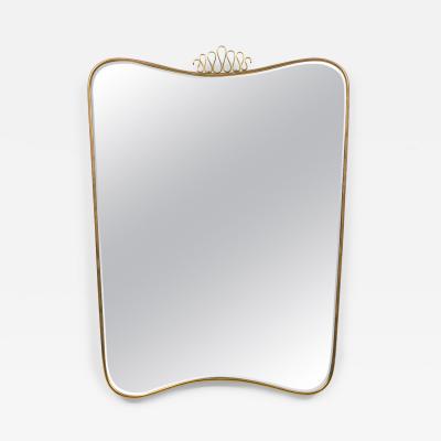 Gio Ponti Style Italian Mid Century Gold Asymmetrical Wall Mirror