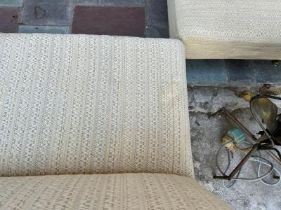 Gio Ponti Stylish Italian Gio Ponti Style 2 Piece Sectional Sofa Brass Leg Mid Century