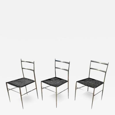 Gio Ponti Three Gio Ponti Superleggera Style Side Chairs