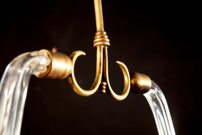 Gio Ponti Venini Art Deco Murano Grass Elegant Lantern Attributed to Gio Ponti 1940