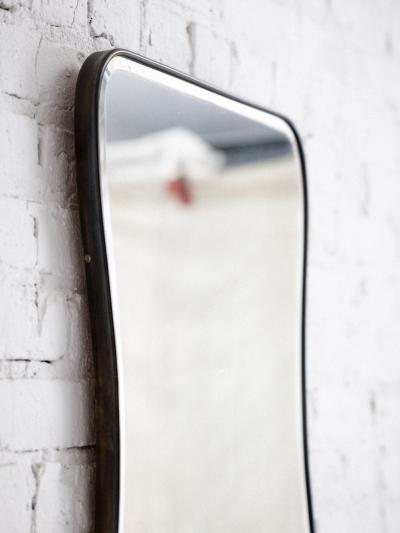 Gio Ponti Vintage Beveled Brass Wall Mirror Attributed to Gio Ponti